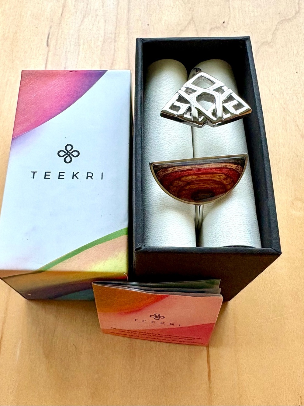 Teekri rainbow collection Women’s wood bangle 57mm inner diameter NWT India